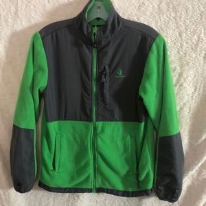 Rugged Bear brand jacket compass pockets zipper green gray soft youth 14/16